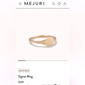 Mejuri 14k Pinky Signet Ring size 3